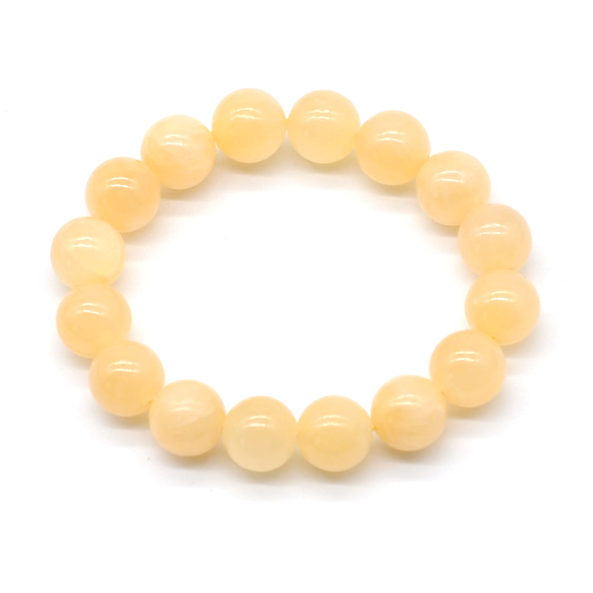 CGB41 Honey Jade Beads Stretch Bracelet Smooth Round 10mm 12mm