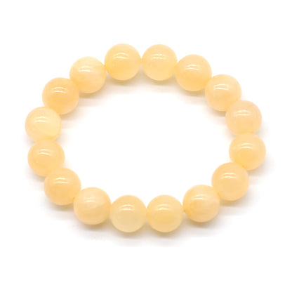 CGB41 Honey Jade Beads Stretch Bracelet Smooth Round 10mm 12mm