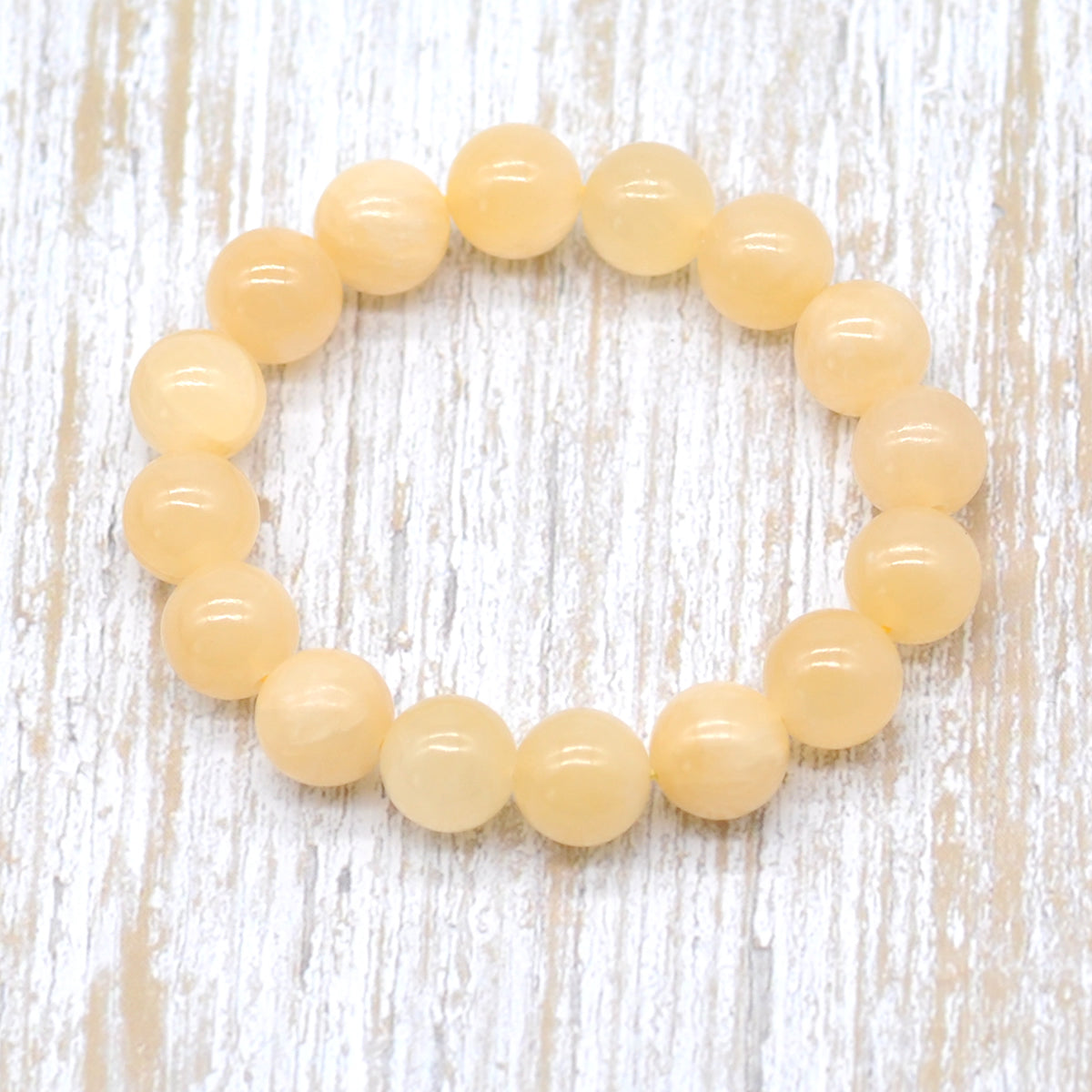 CGB41 Honey Jade Beads Stretch Bracelet Smooth Round 10mm 12mm