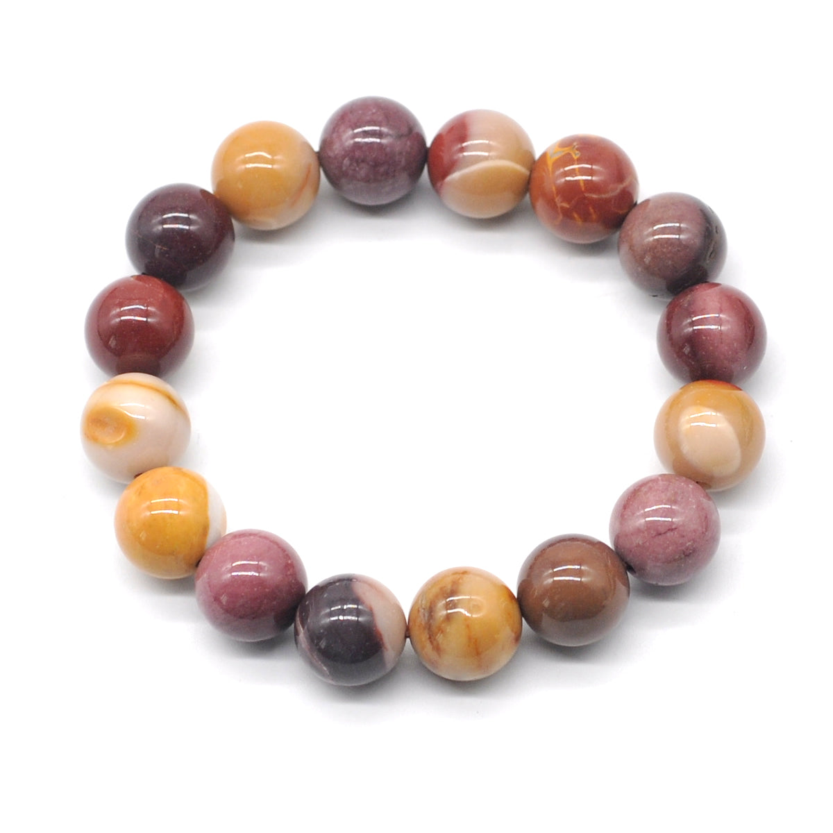 CGB48 Mookaite Gemstone Beads Stretch Bracelet Smooth Round 10mm 12mm