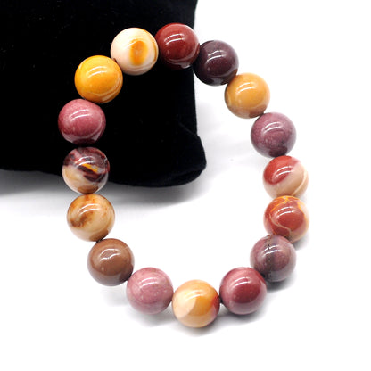 CGB48 Mookaite Gemstone Beads Stretch Bracelet Smooth Round 10mm 12mm