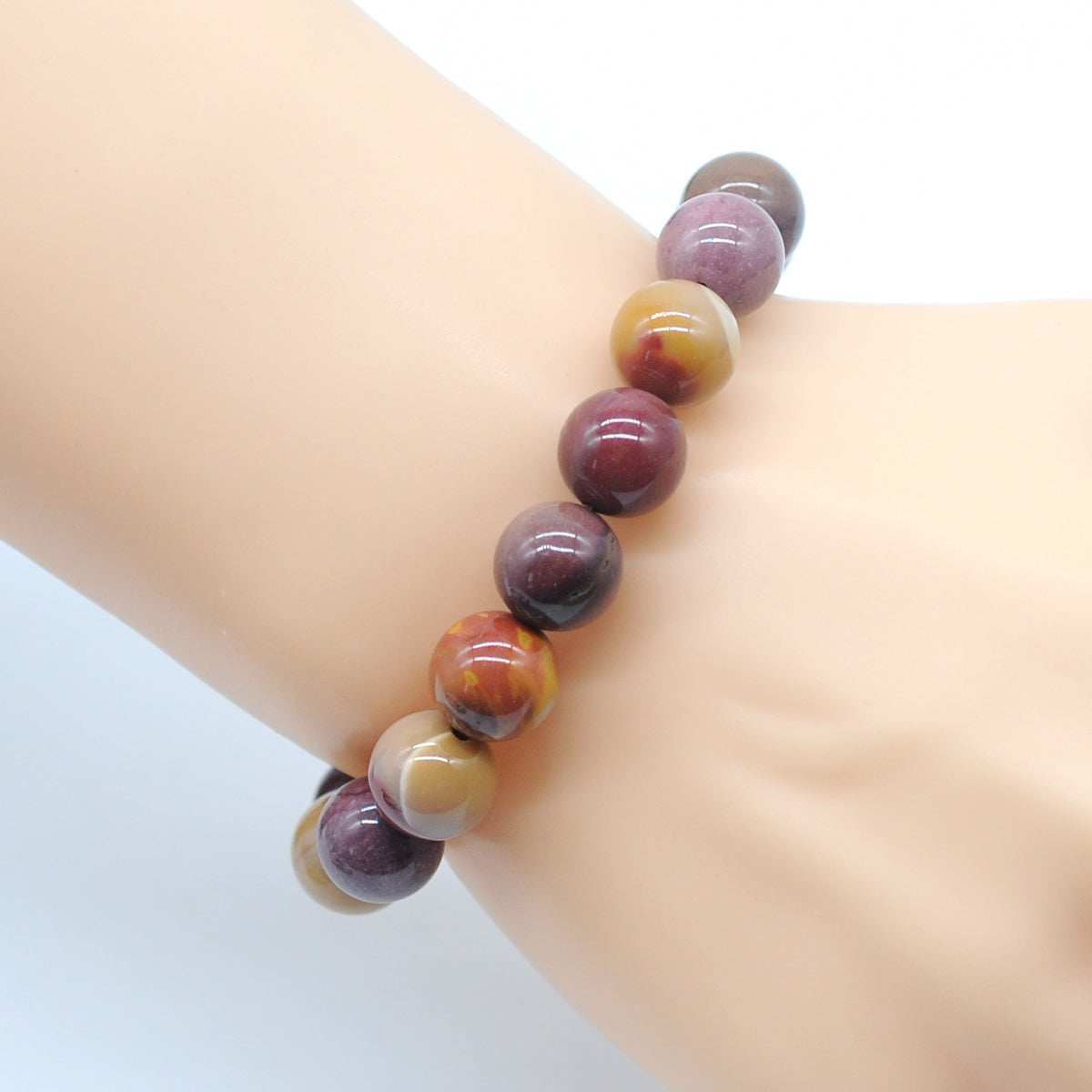 CGB48 Mookaite Gemstone Beads Stretch Bracelet Smooth Round 10mm 12mm