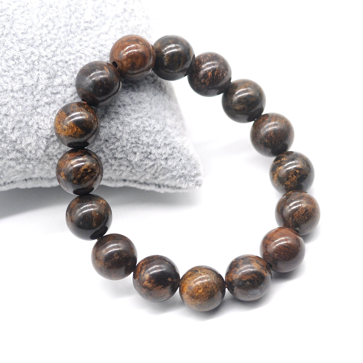 CGB49 Bronzite Gemstone Beads Stretch Bracelet Smooth Round 10mm 12mm