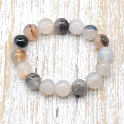 CGB53 Montana Agate Beads Stretch Bracelet Smooth Round 10mm 12mm