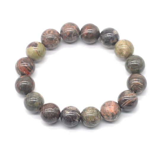 CGB68 Ocean Agate Beads Stretch Bracelet Smooth Round 10mm 12mm