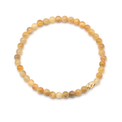 CGB700 Golden Tiger Eye Beaded Stretch Bracelet Round 4mm