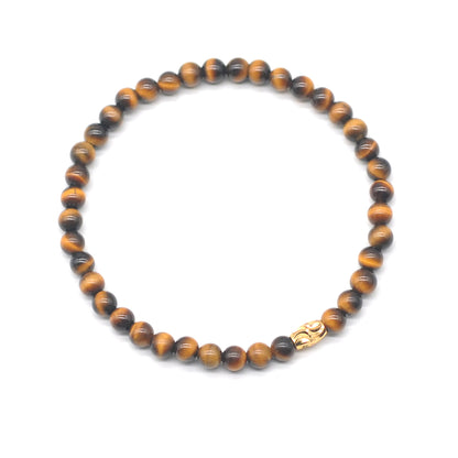 CGB703 Grade AA Yellow Tiger Eye Beaded Stretch Bracelet Round 4mm