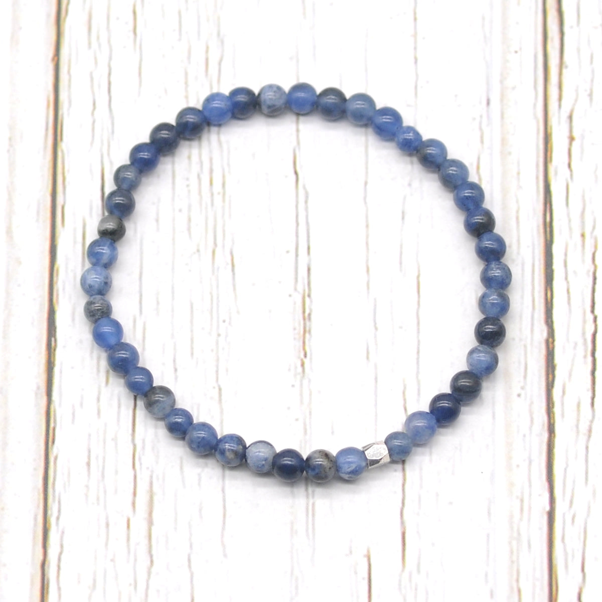 CGB712 Sodalite Gemstone Beaded Stretch Bracelet Round 4mm