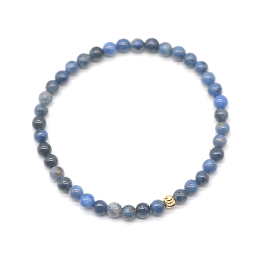 CGB714 Dumortierite Gemstone Beaded Stretch Bracelet Round 4mm