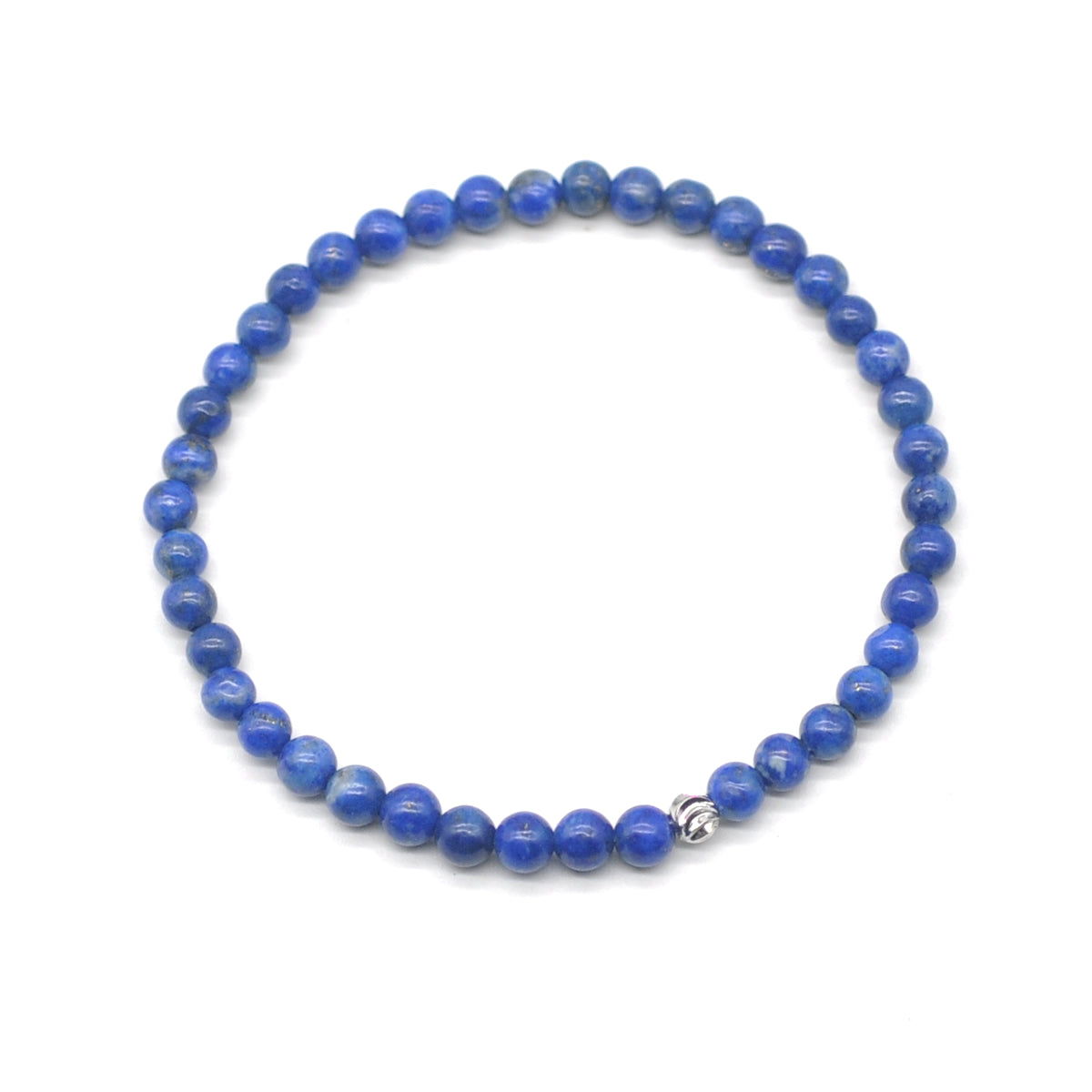 CGB715 Lapis Lazuli Gemstone Beaded Stretch Bracelet Round 4mm