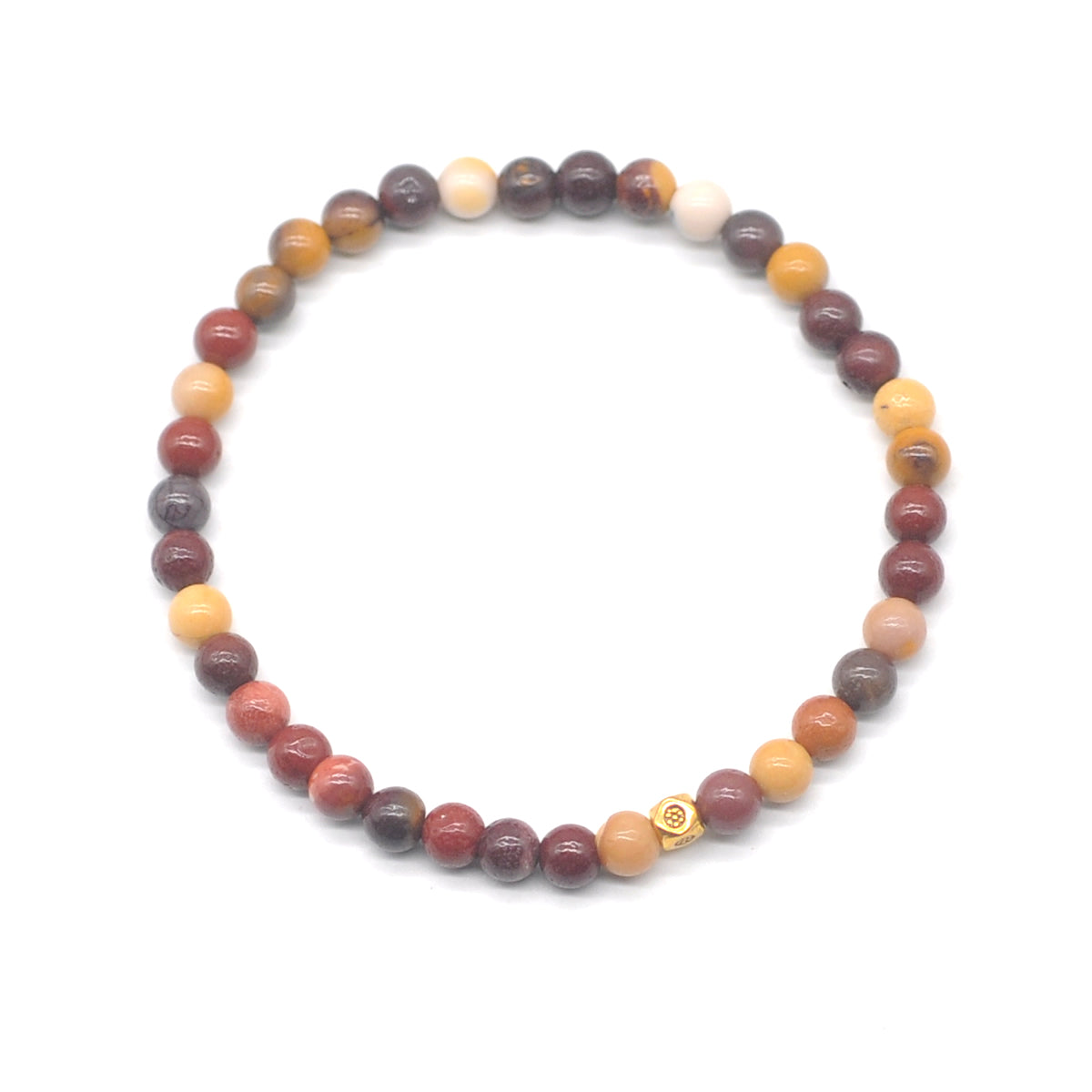 CGB718 Mookaite Gemstone Beaded Stretch Bracelet Round 4mm