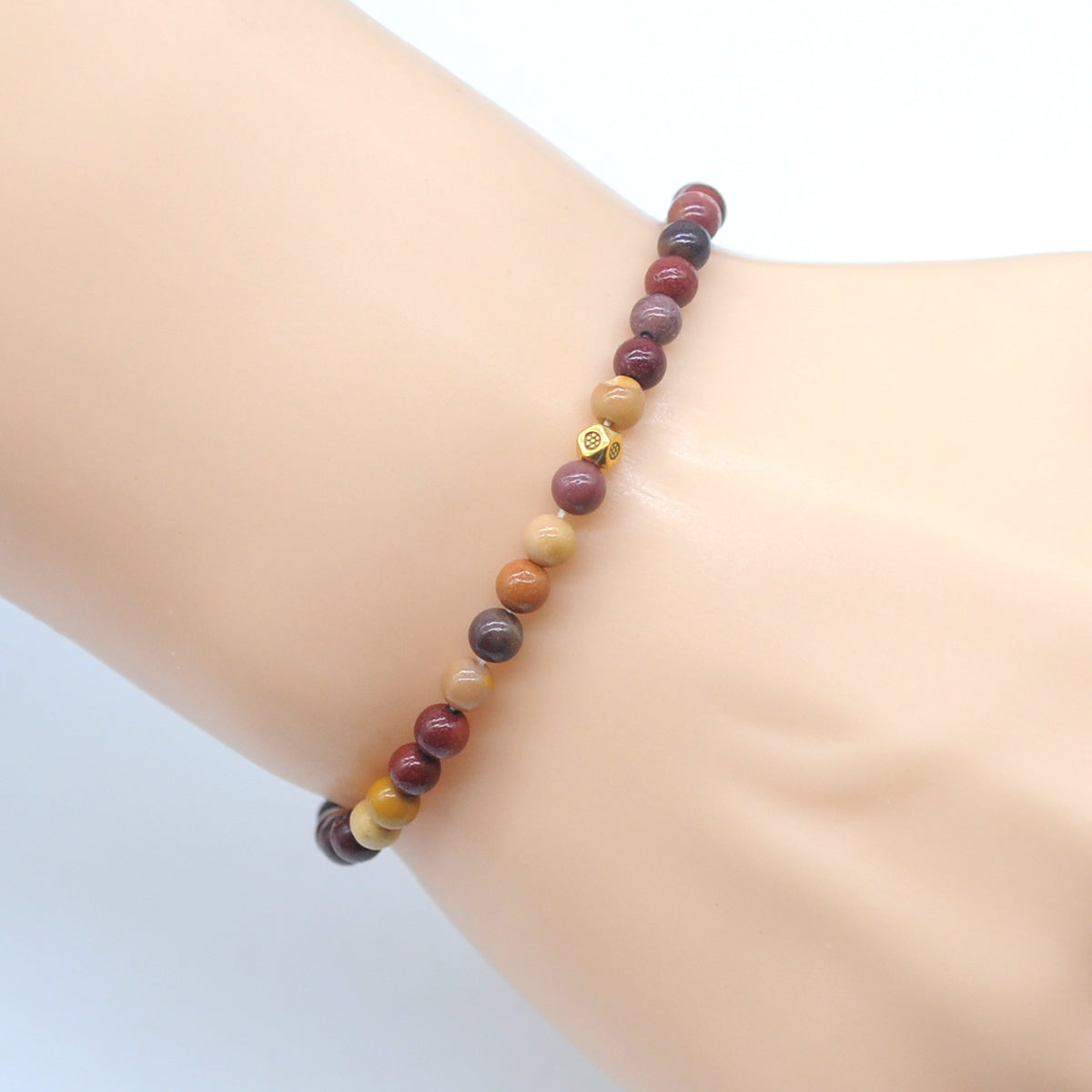 CGB718 Mookaite Gemstone Beaded Stretch Bracelet Round 4mm