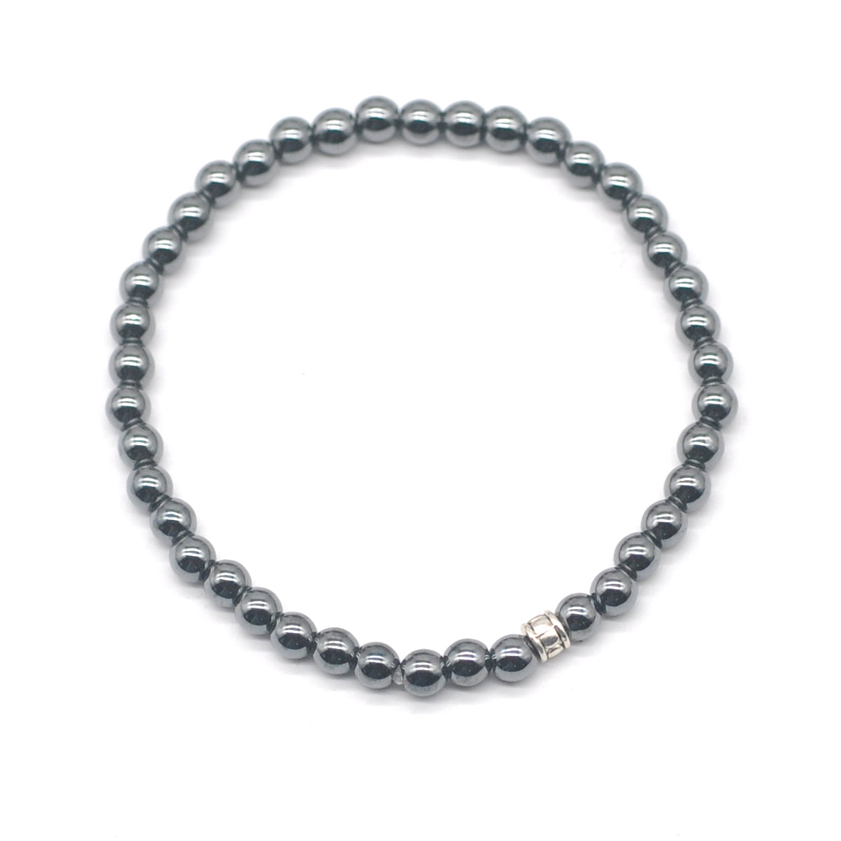 CGB720 Hematite Beaded Stretch Bracelet Round 4mm