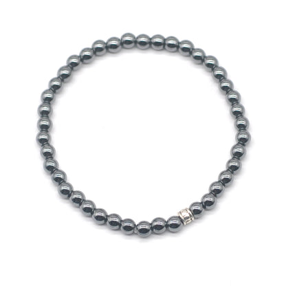 CGB720 Hematite Beaded Stretch Bracelet Round 4mm