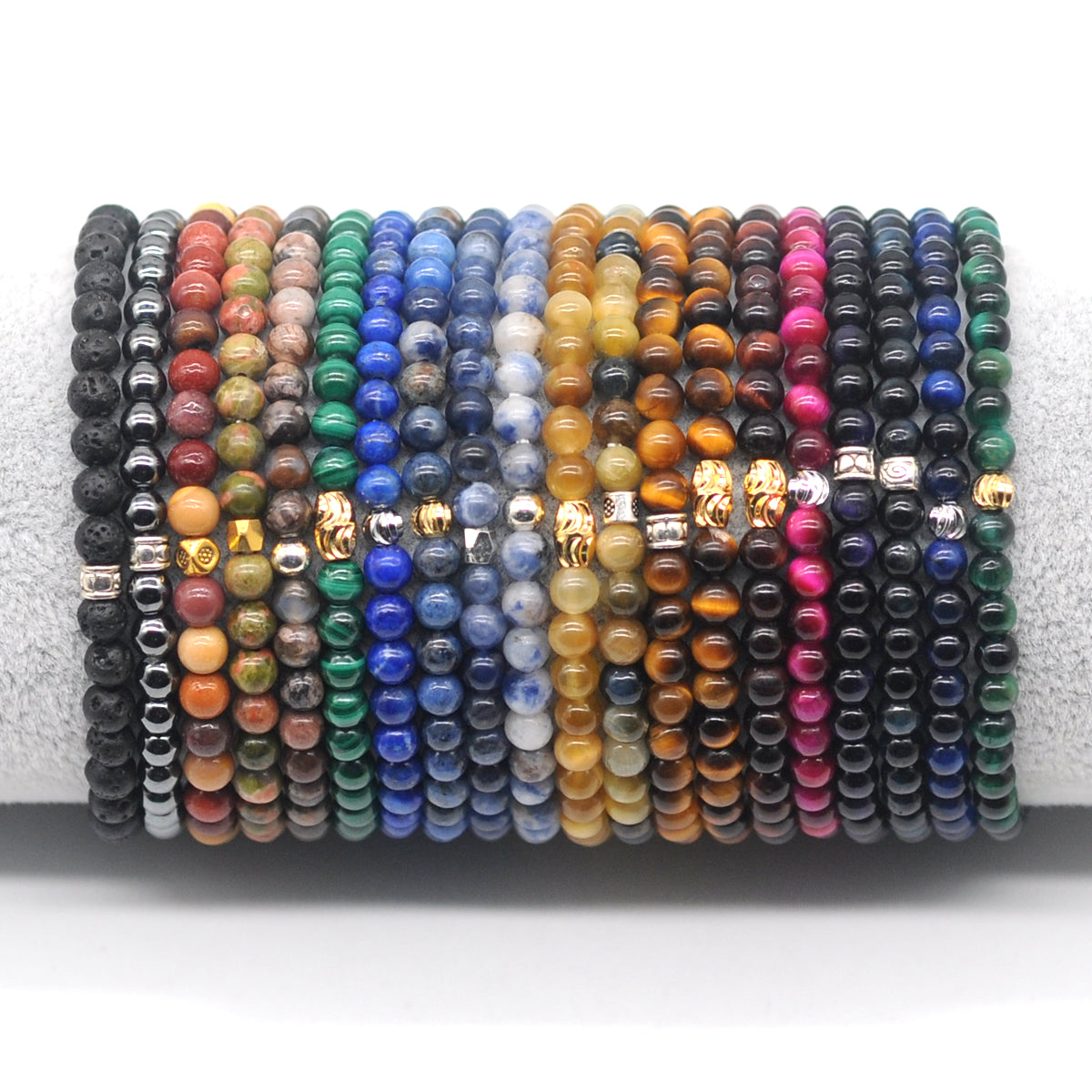 CGB700 Golden Tiger Eye Beaded Stretch Bracelet Round 4mm