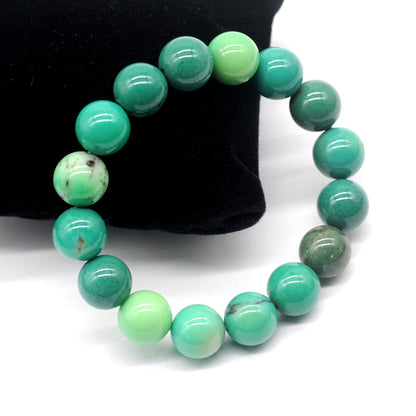 CGB73 Grass Agate Beads Stretch Bracelet Smooth Round 10mm 12mm