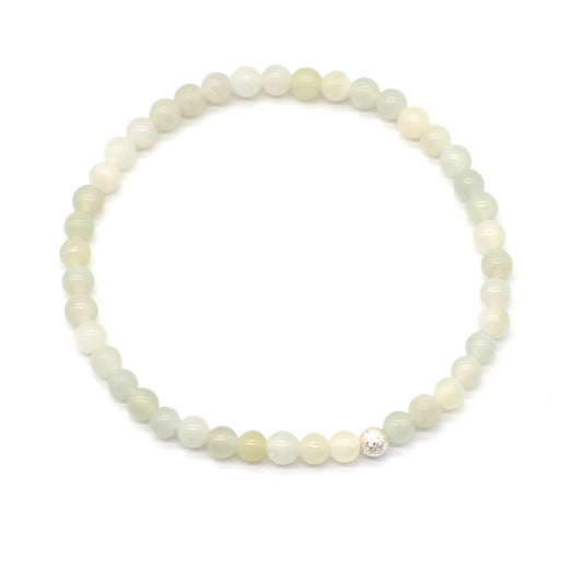 CGB740 New Jade Beaded Stretch Bracelet Round 4mm