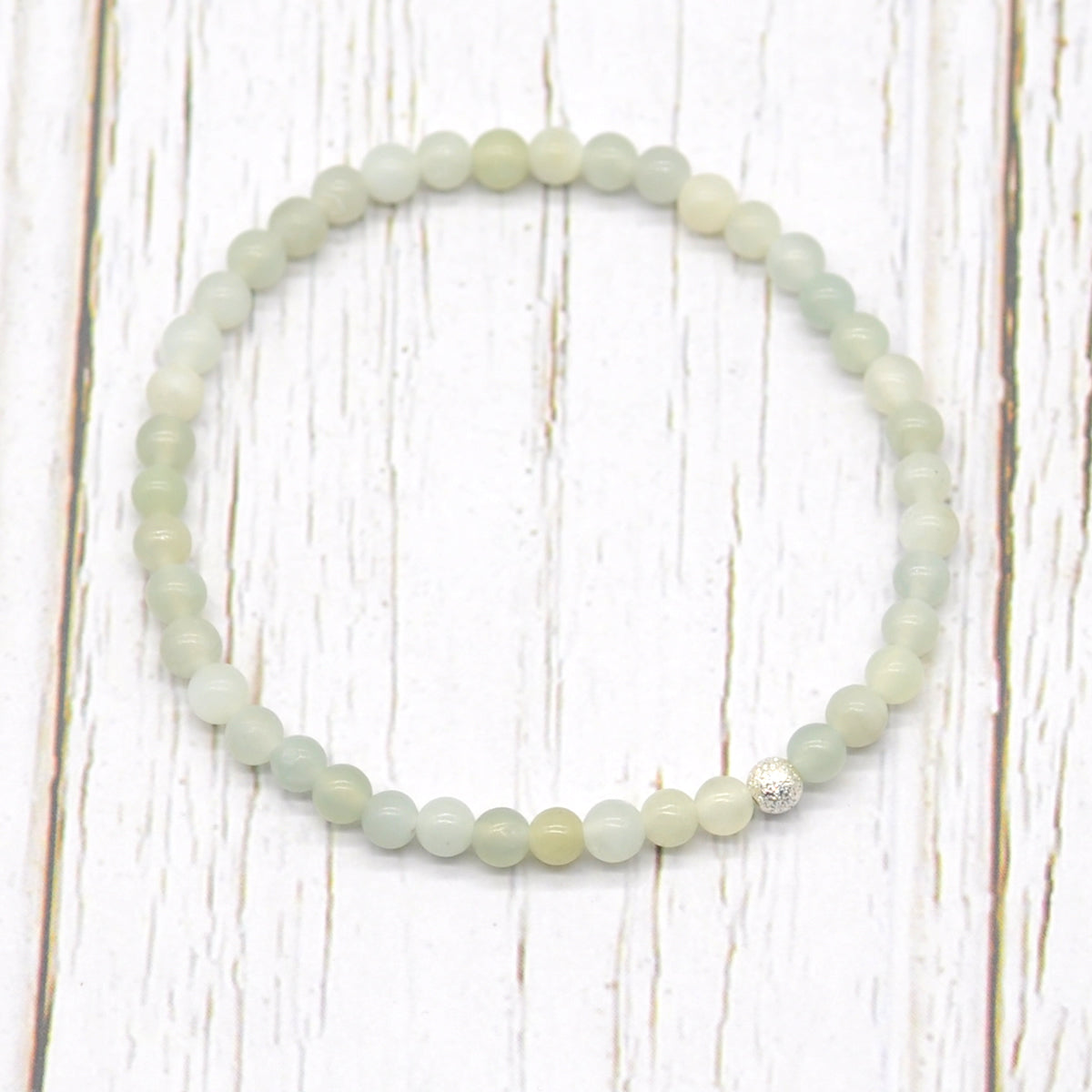 CGB740 New Jade Beaded Stretch Bracelet Round 4mm