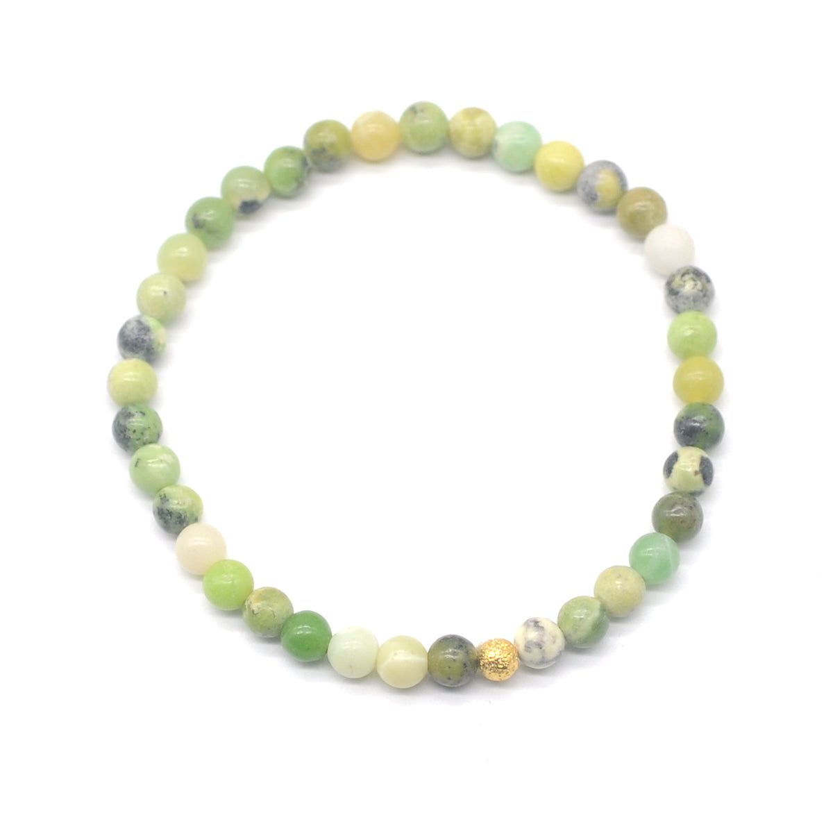 CGB745 Australia Chrysoprase Beaded Stretch Bracelet Round 4mm