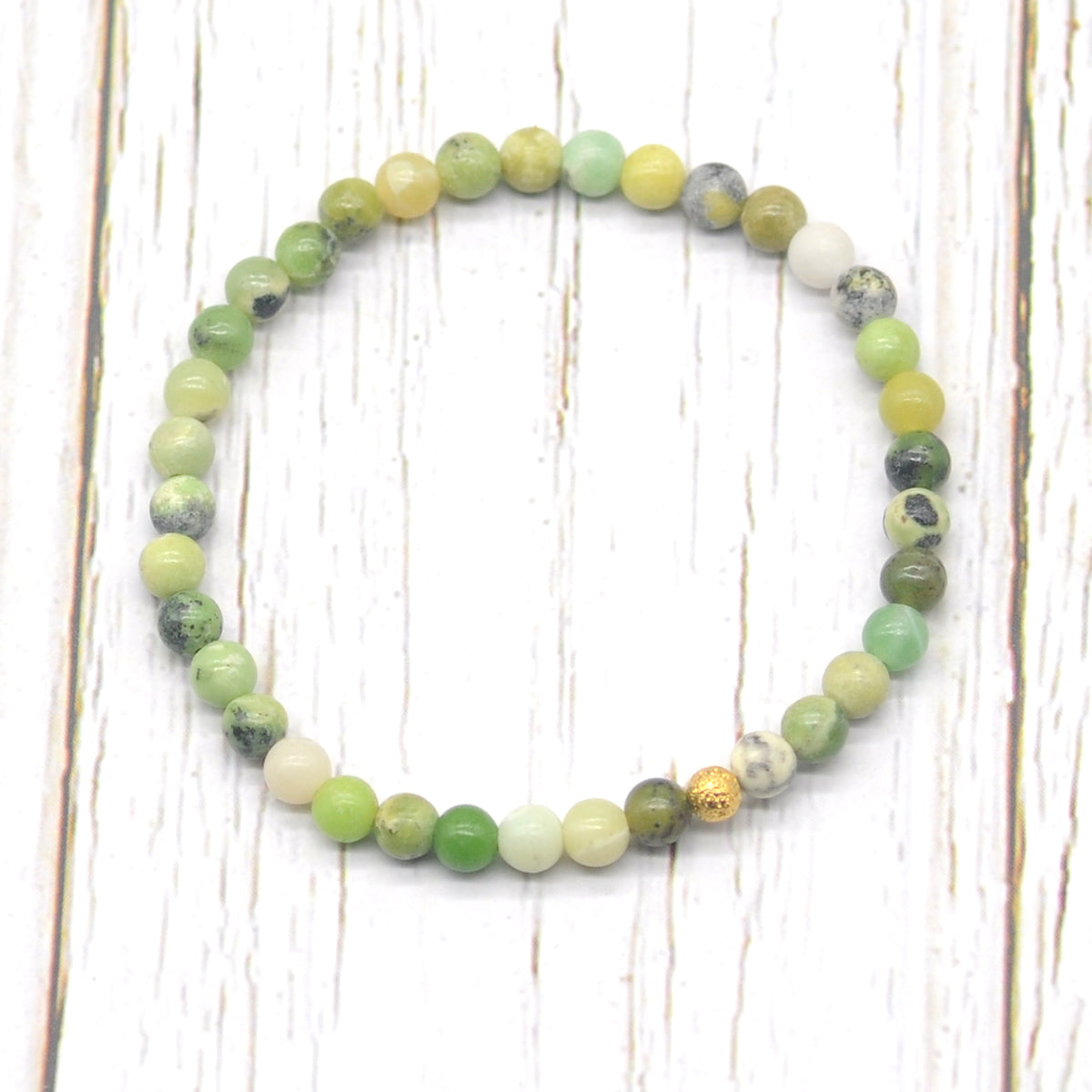 CGB745 Australia Chrysoprase Beaded Stretch Bracelet Round 4mm