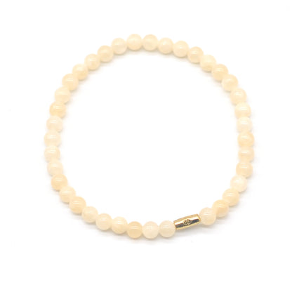 CGB746 Honey Jade Beaded Stretch Bracelet Round 4mm