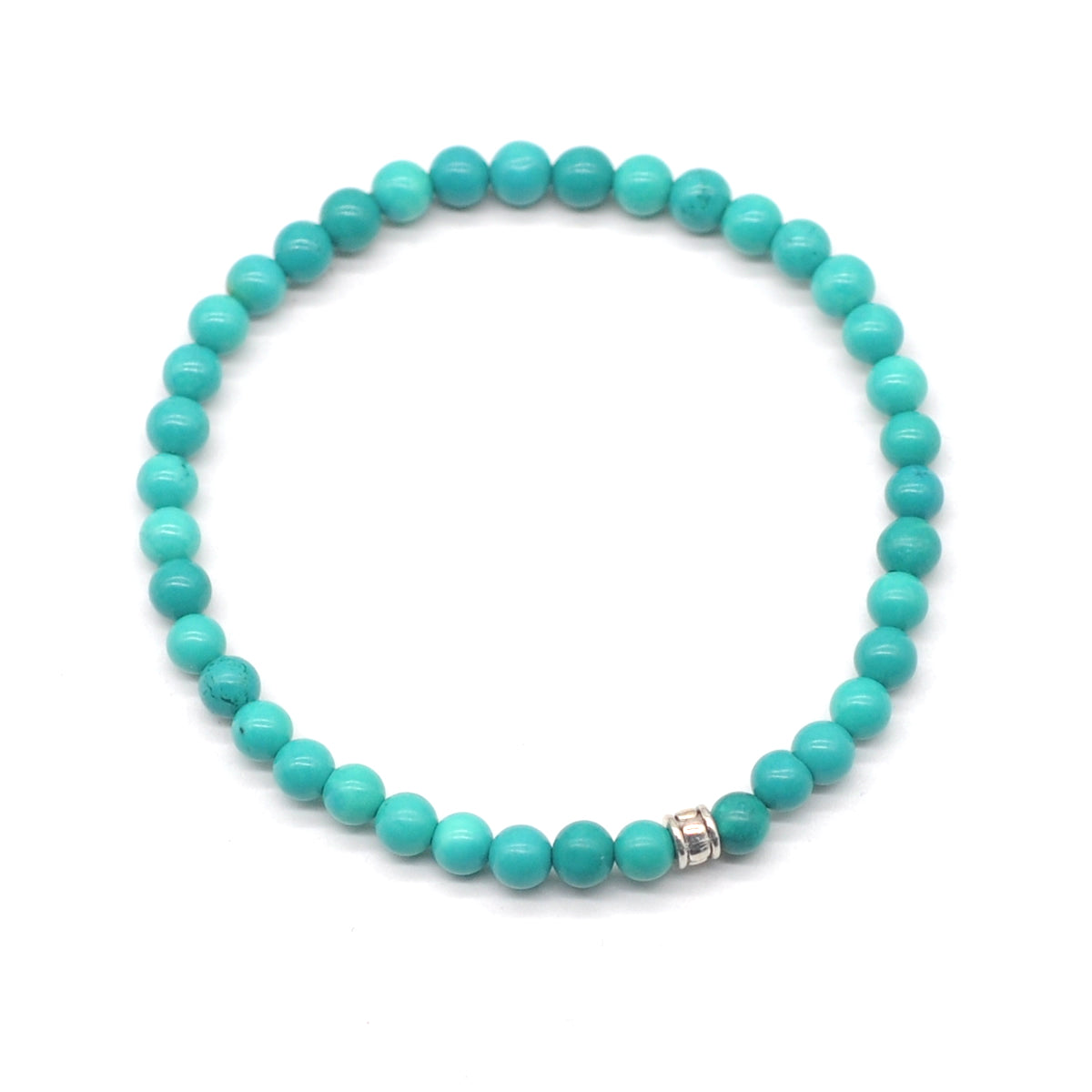 CGB754 Turquoise Gemstone Beaded Stretch Bracelet Round 4mm