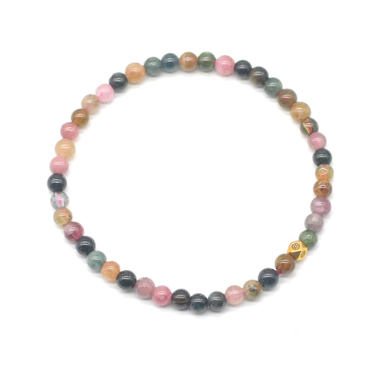 CGB796 Tourmaline Gemstone Beaded Stretch Bracelet Round 4mm