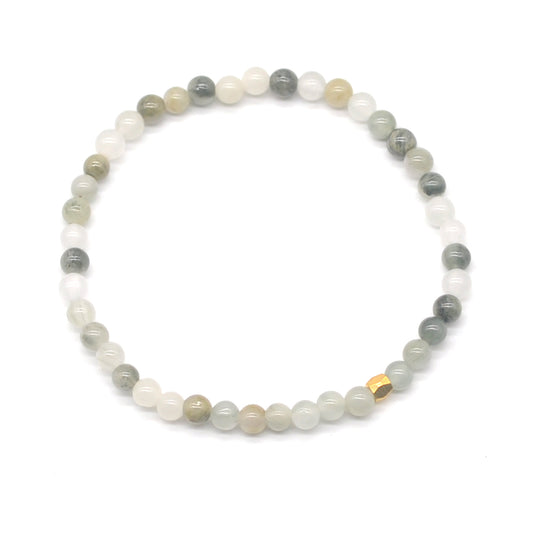 CGB797 Seaweed Quartz Beaded Stretch Bracelet Round 4mm