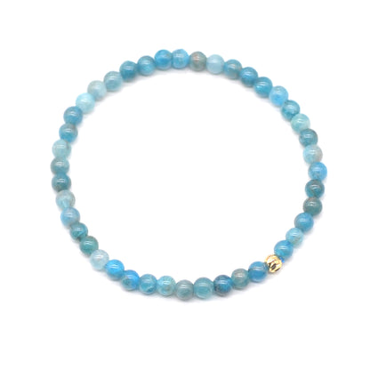 CGB809 Apatite Gemstone Beaded Stretch Bracelet Round 4mm