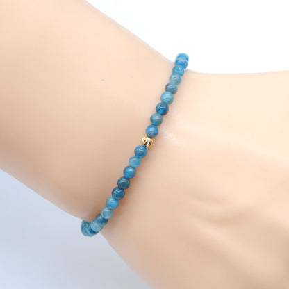 CGB809 Apatite Gemstone Beaded Stretch Bracelet Round 4mm