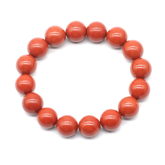 CGB82 Red Jasper Beads Stretch Bracelet Smooth Round 10mm 12mm