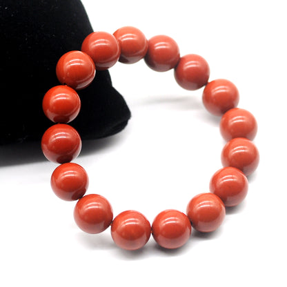 CGB82 Red Jasper Beads Stretch Bracelet Smooth Round 10mm 12mm