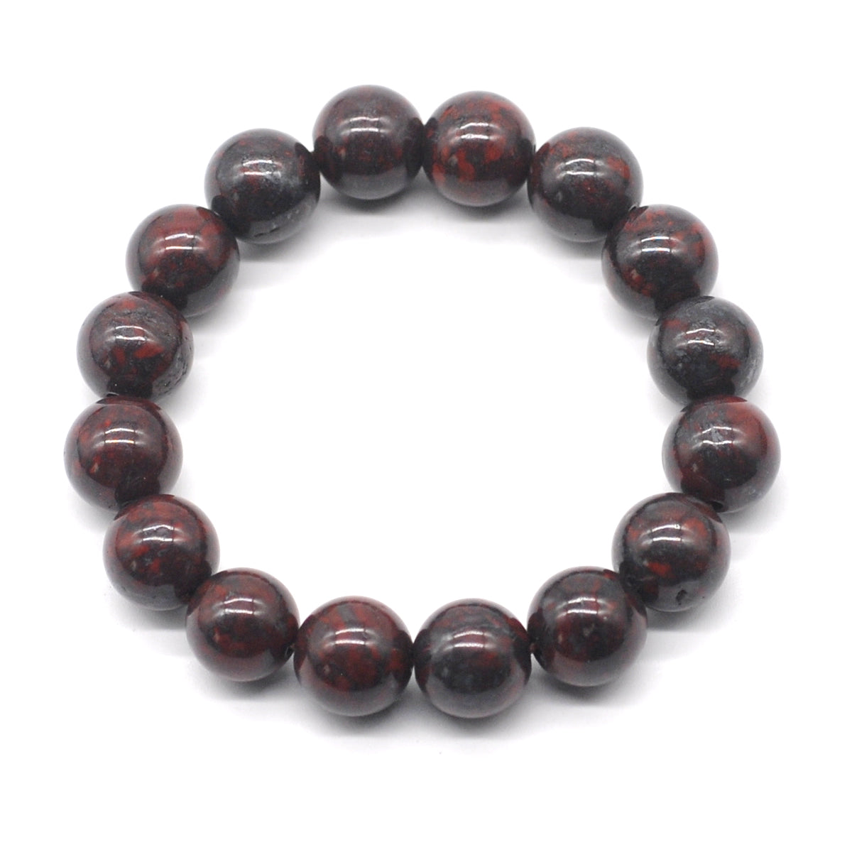 CGB83 Brecciated Jasper Beads Stretch Bracelet Smooth Round 10mm 12mm