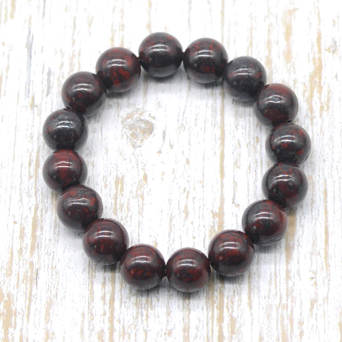 CGB83 Brecciated Jasper Beads Stretch Bracelet Smooth Round 10mm 12mm