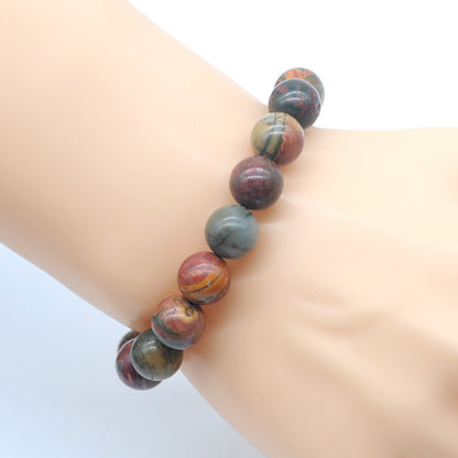 CGB84 Picasso Jasper Beads Stretch Bracelet Smooth Round 10mm 12mm