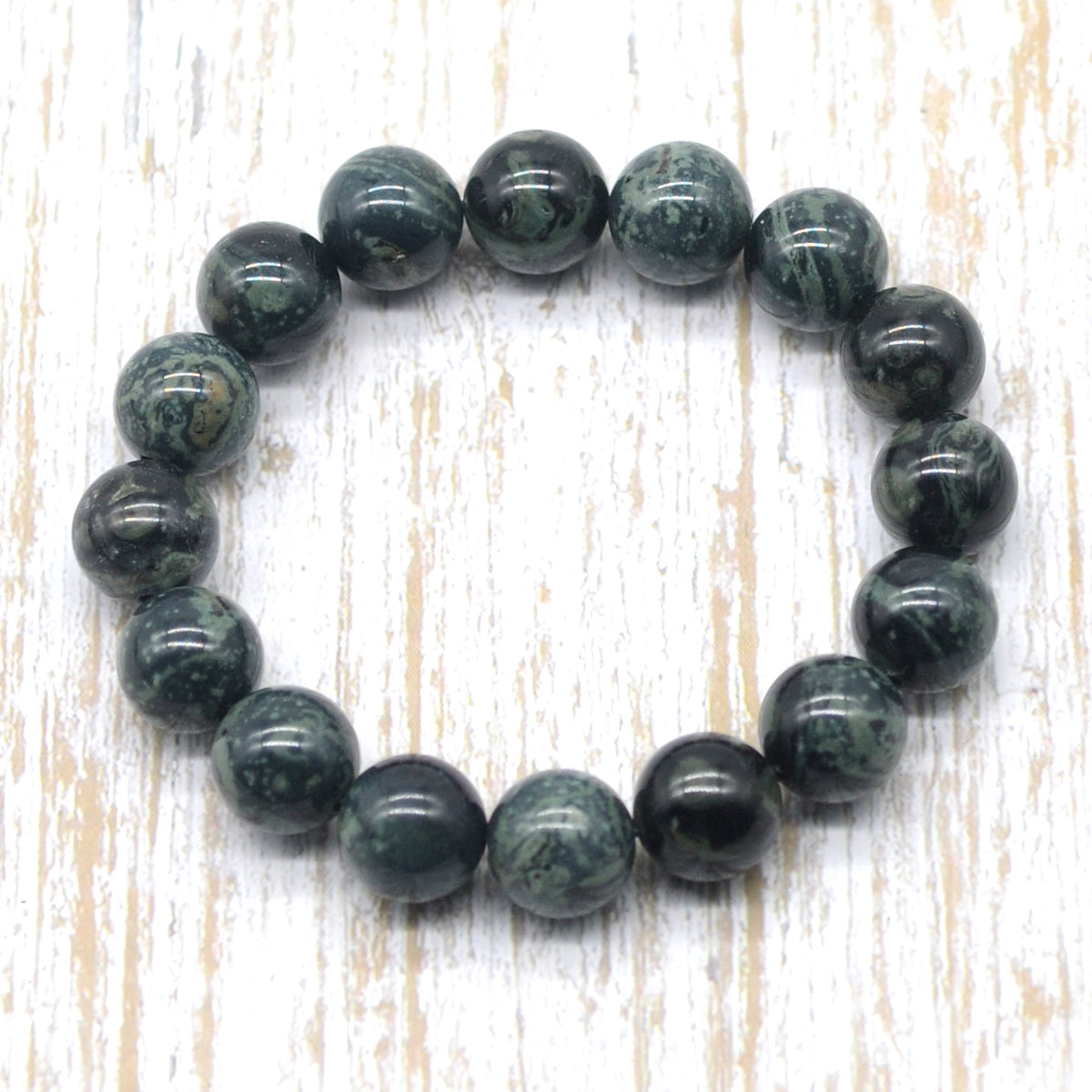 CGB91 Kambaba Jasper Beads Stretch Bracelet Smooth Round 10mm 12mm