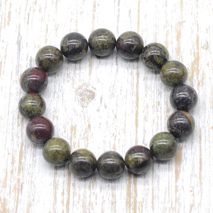 CGB92 Dragon Blood Jasper Beads Stretch Bracelet Smooth Round 10mm 12mm