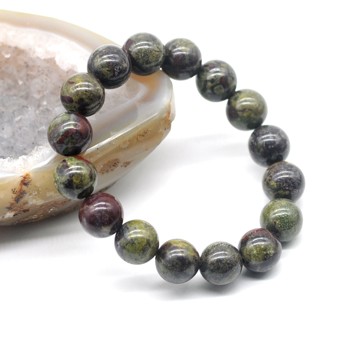 CGB92 Dragon Blood Jasper Beads Stretch Bracelet Smooth Round 10mm 12mm