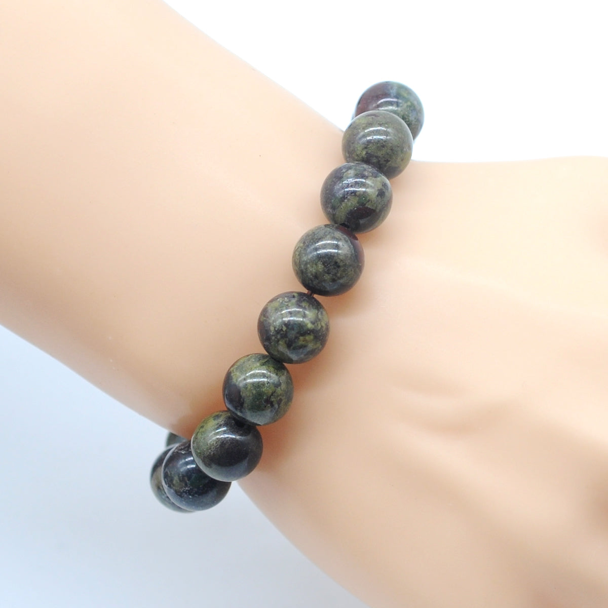 CGB92 Dragon Blood Jasper Beads Stretch Bracelet Smooth Round 10mm 12mm