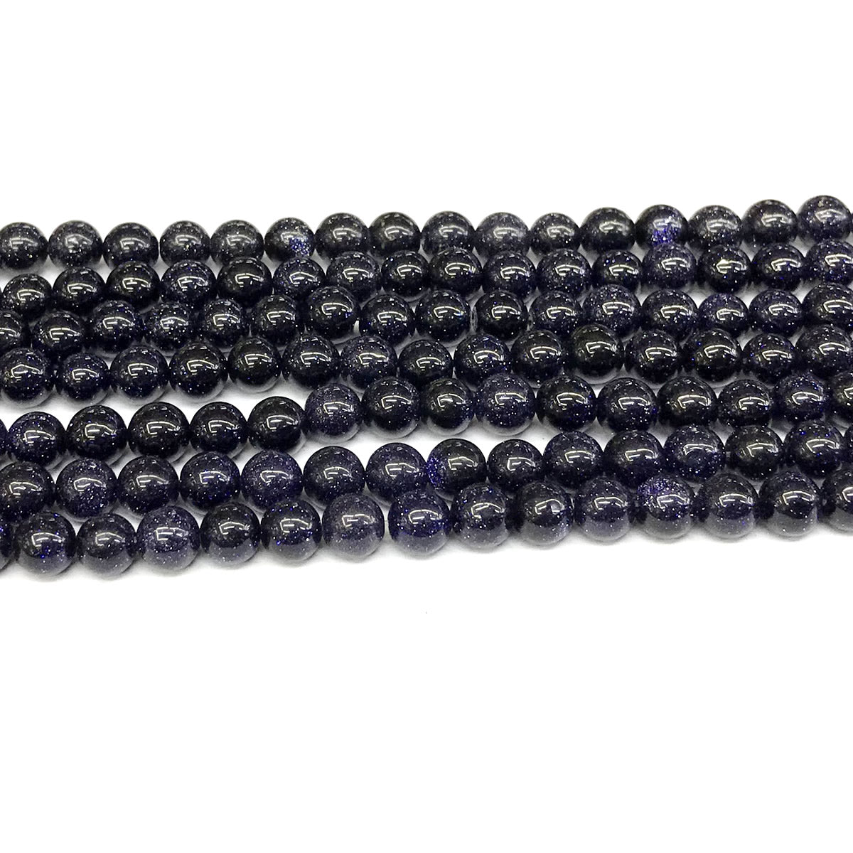 CGS18 Blue Goldstone Beads Smooth Round 6mm 15" Strand