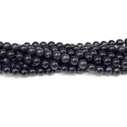 CGS18 Blue Goldstone Beads Smooth Round 6mm 15" Strand