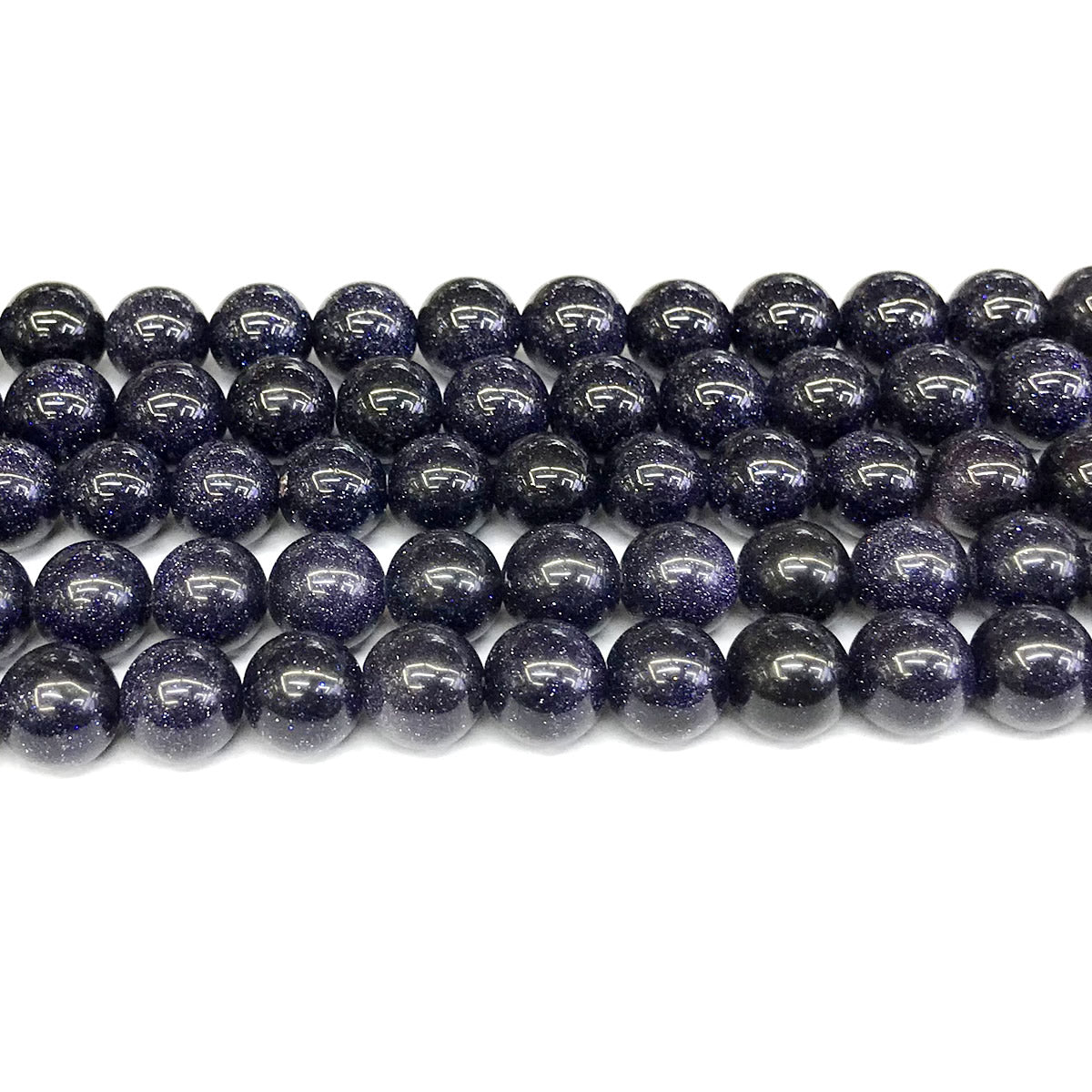 CGS20 Blue Goldstone Beads Smooth Round 10mm 15" Strand