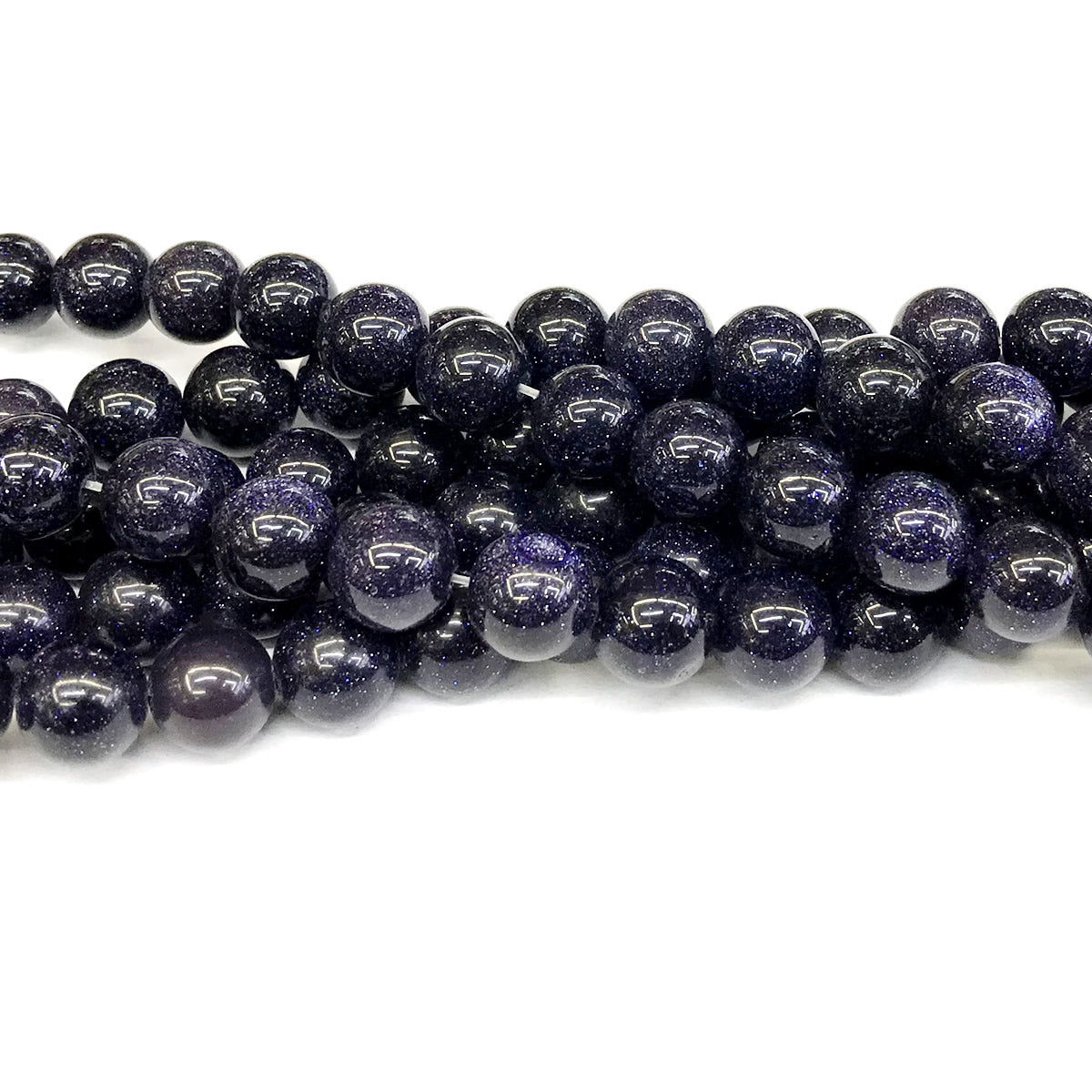 CGS21 Blue Goldstone Beads Smooth Round 12mm 15" Strand