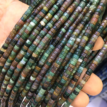 CHS06 Indian Agate Beads Smooth Heishi 2x4mm 15" Strand