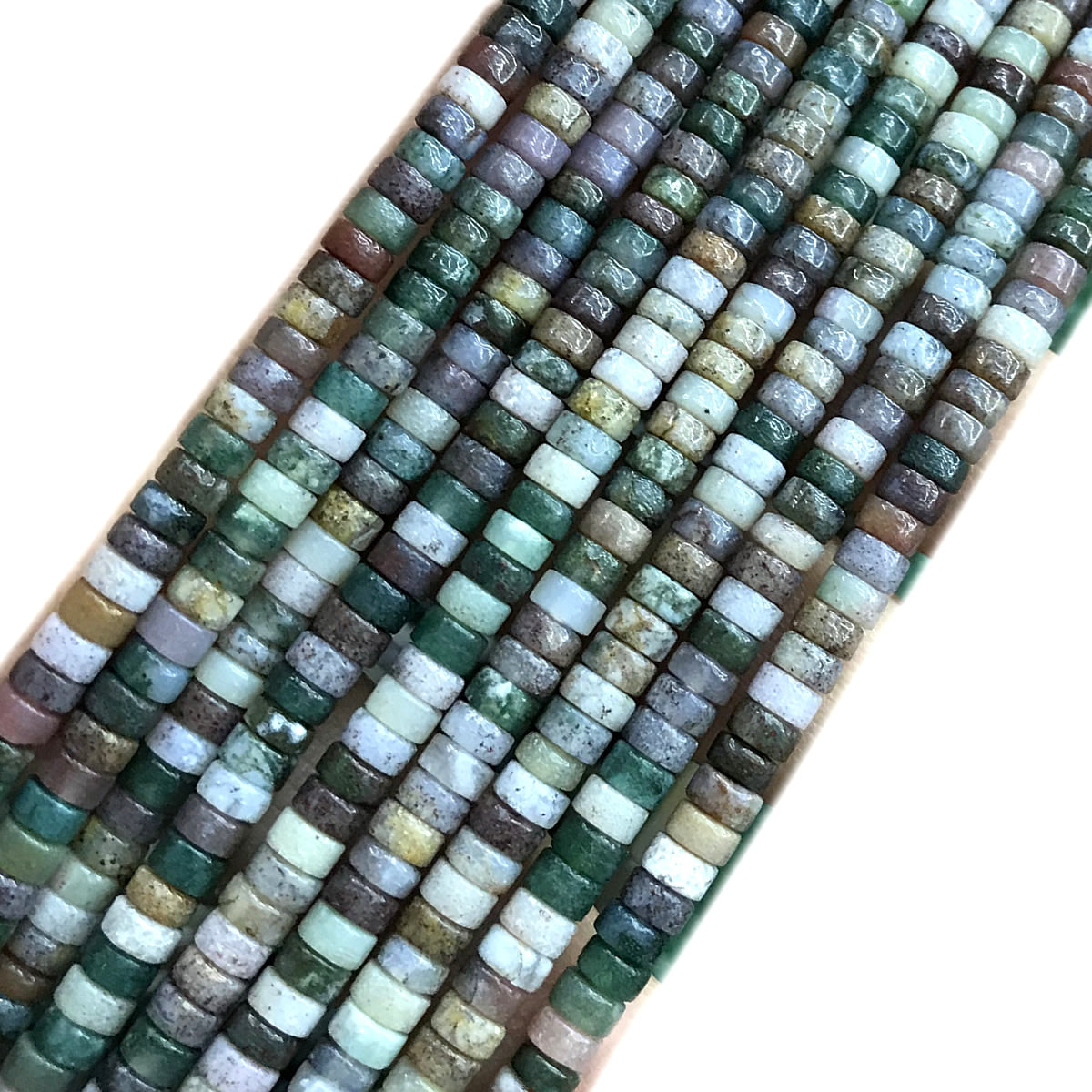 CHS10 Indian Agate Beads Smooth Heishi 2x4mm 15" Strand