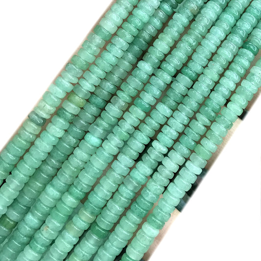 CHS15 Green Aventurine Jade Beads Smooth Heishi 2x4mm 15" Strand