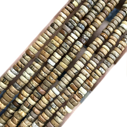 CHS21 Picture Jasper Beads Smooth Heishi 2x4mm 15" Strand