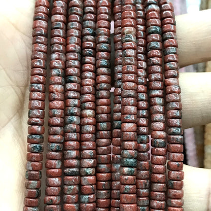 CHS23 Brecciated Jasper Beads Smooth Heishi 2x4mm 15" Strand