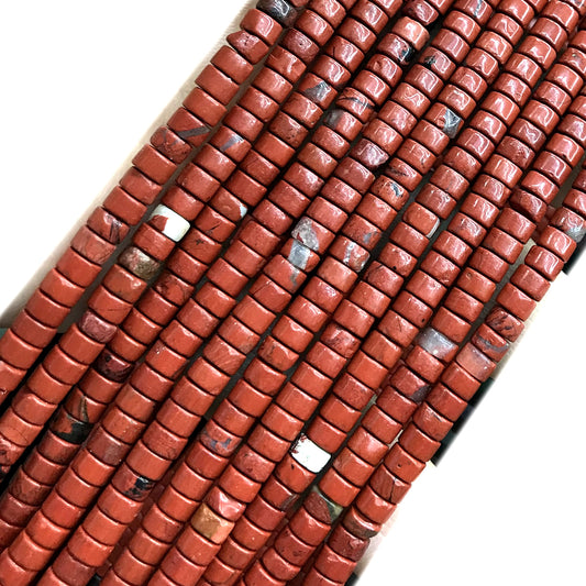 CHS24 Red Jasper Beads Smooth Heishi 2x4mm 15" Strand