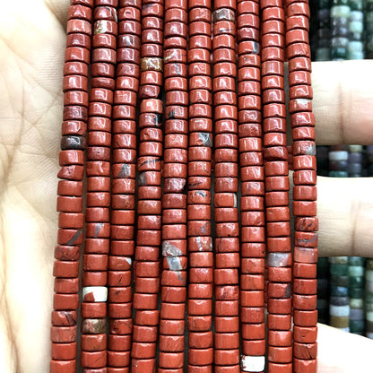 CHS24 Red Jasper Beads Smooth Heishi 2x4mm 15" Strand